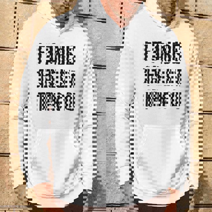 ゾンビに追われたらつまずくよおもしろいハロウィン パーカー ライフスタイル