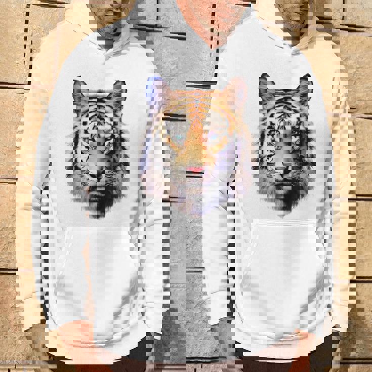 タイガー アニマル プリント グラフィック デッサン アートワーク フェイス トラ パーカー ライフスタイル