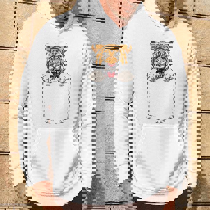 タイガー ポケットに入ったトラ 覗き見虎 長袖tシャツ パーカー ライフスタイル