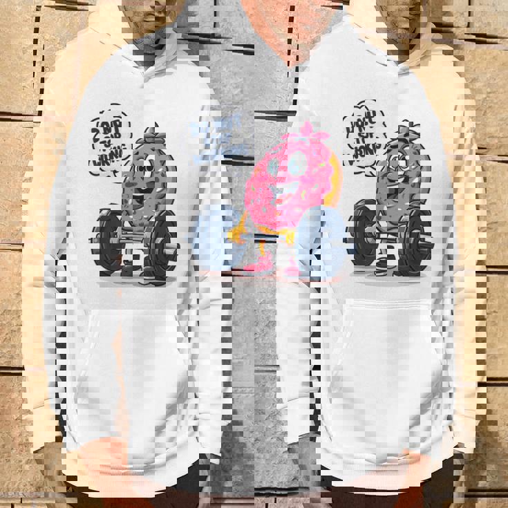 ドーナツストップワーキング ドーナツ ジム ワークアウト ウェイトリフティング 面白い パーカー ライフスタイル