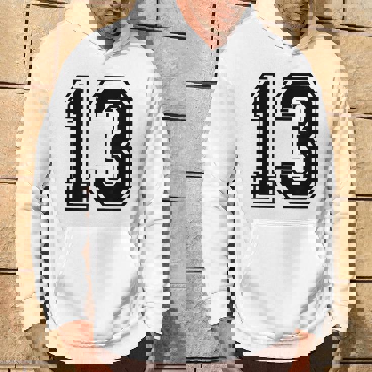 ナンバー13 カレッジスポーツチーム 黒文字 パーカー ライフスタイル