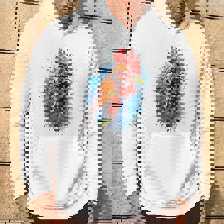 ニワトリ 動物 絵画 グラフィック 抽象 カラフル チキン パーカー ライフスタイル