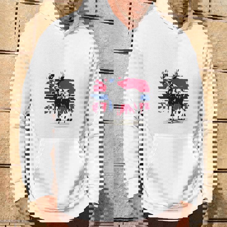 ノルウェー デザイン ヘラジカ ノルウェー国旗 自然 服装 北欧 長袖tシャツ パーカー ライフスタイル