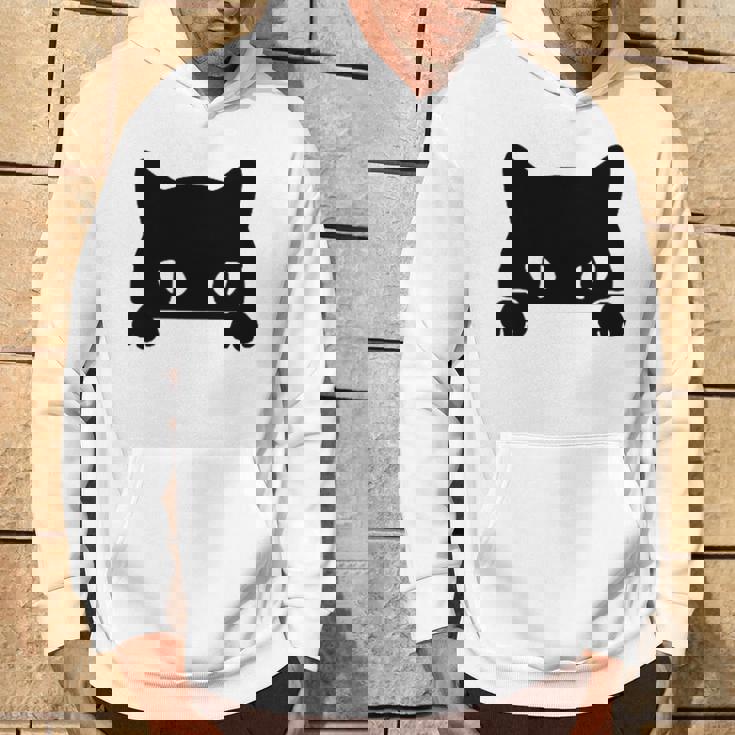 バッグの中に隠れているかわいい黒猫 猫好き 猫飼い 猫 ネコ ねこくろねこ好き 面白い サプライズ ギフト パーカー ライフスタイル