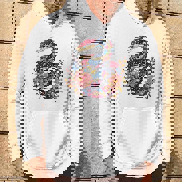 パイソン 蛇 フローラルボール パイソン タトゥーフラワー 蛇好き パーカー ライフスタイル