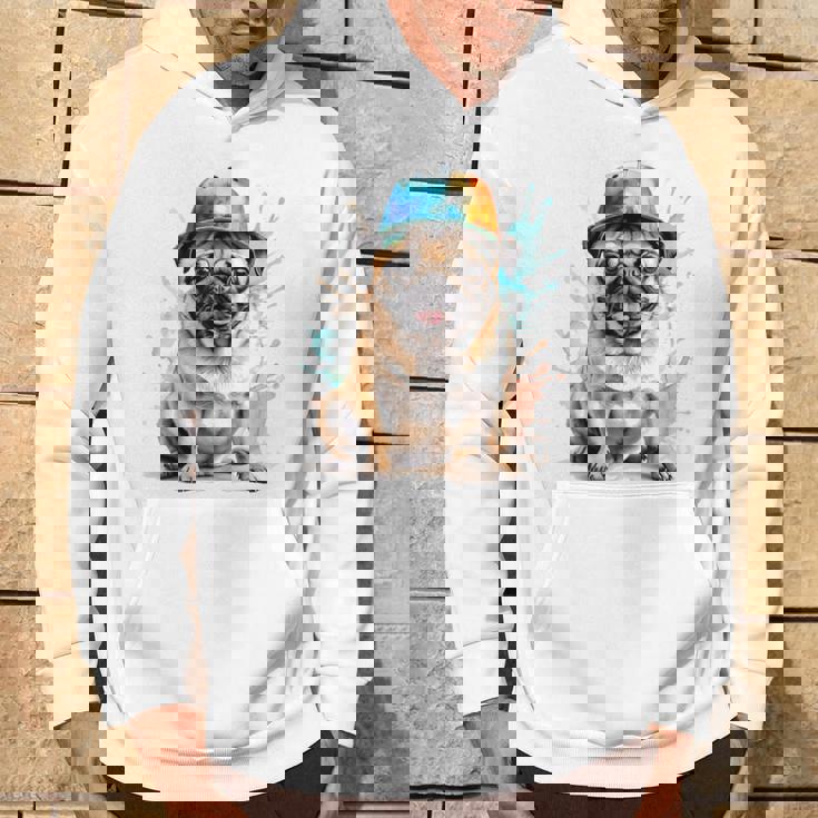 パグ、スナップバック キャップ、犬、カラフル、面白い、動物プリント パーカー ライフスタイル