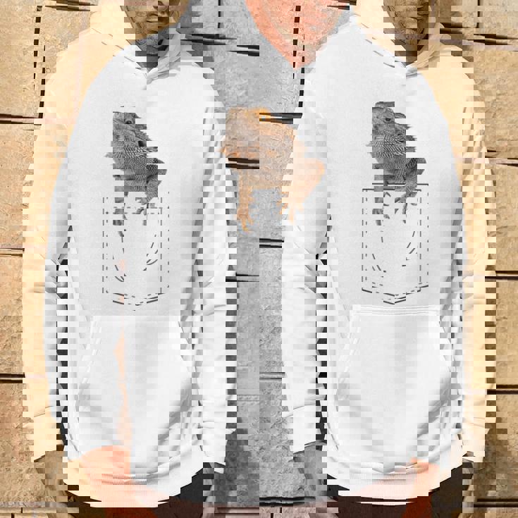 ヒゲのあるドラゴンリザード 爬虫類フェイクポケット パーカー ライフスタイル