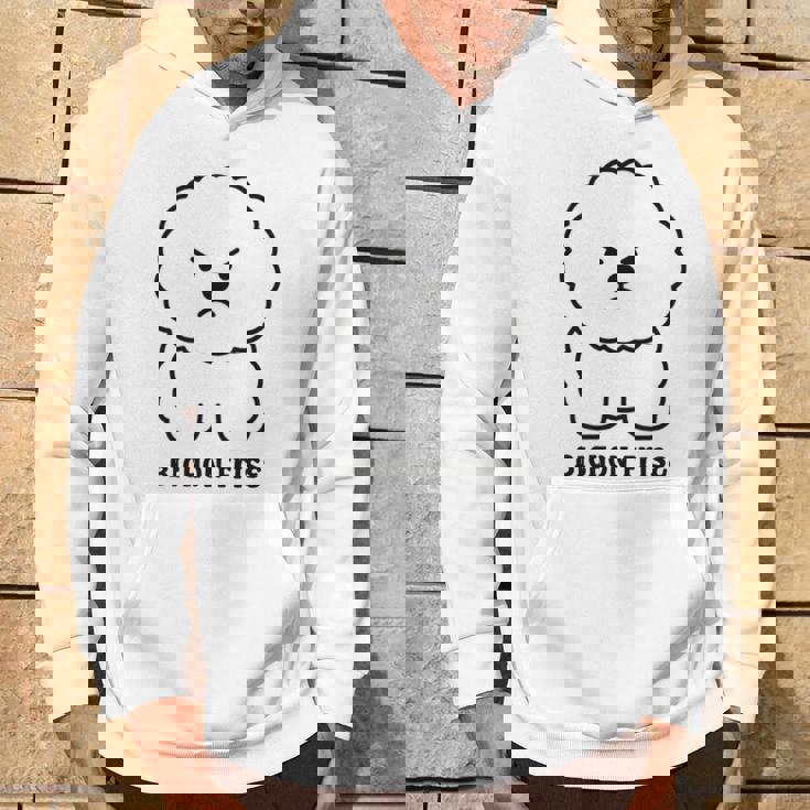 ビションフリーゼ 犬 怒る かわいい おもしろ イラスト シンプル 簡単 Bichon Frise 長袖tシャツ パーカー ライフスタイル