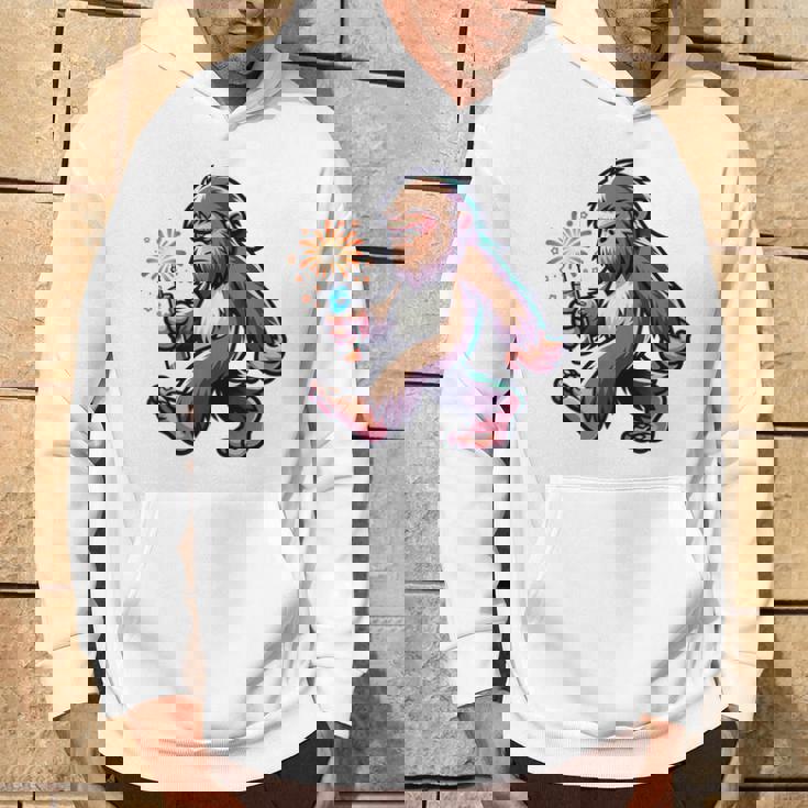 ビッグフット 7月4日 花火 愛国的なアメリカ国旗 サスカッチ パーカー ライフスタイル