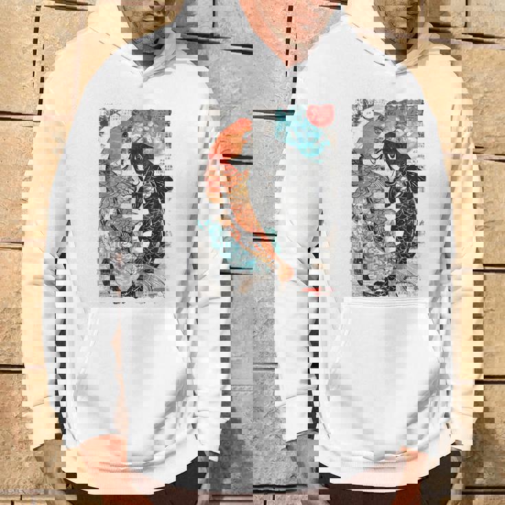 ビンテージ グラフィティ 錦鯉 魚 鯉 長袖tシャツ パーカー ライフスタイル