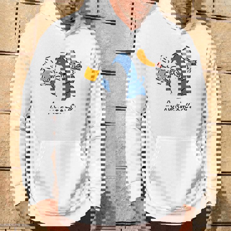 ビールとエビフライとサメ色付き パーカー ライフスタイル