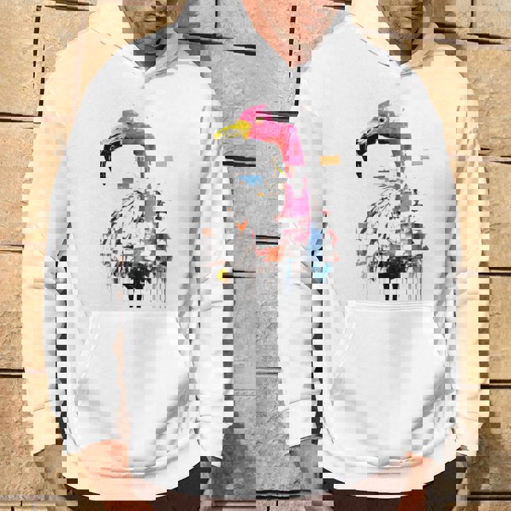 フラミンゴ 鮮やかな色 芸術的な野生動物の表現 パーカー ライフスタイル