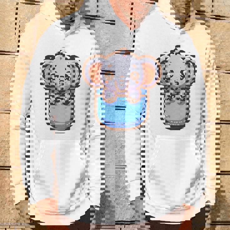 ポケットに入ったかわいい象 パーカー ライフスタイル