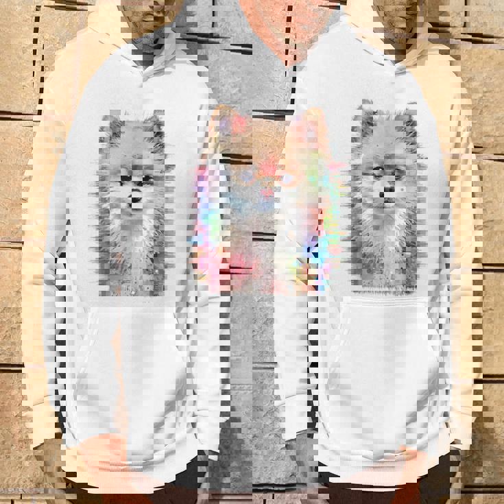 ポメラニアン 抽象画 グラフィック 絵画 動物 ポメラニアン パーカー ライフスタイル