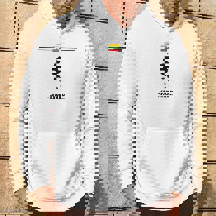 ミャンマーの地図と国の名前が付いたビルマの国旗 パーカー ライフスタイル