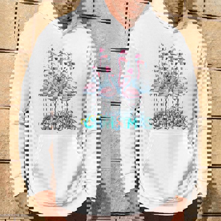 メリークリスマス フラミンゴスクワッド トロピカルスタイル 長袖tシャツ パーカー ライフスタイル