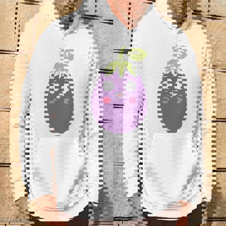 ユーモアフードナスのシンプルなナス 長袖tシャツ パーカー ライフスタイル