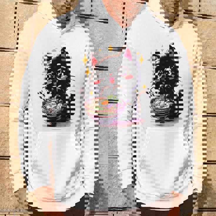 ラーメン猫かわいいアニメ猫ラーメン愛好家甘い パーカー ライフスタイル