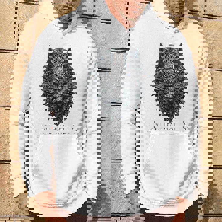 ヴァルハラ ウルフマスク オーディン ルーン文字 北欧コンパス バイキング メンズ レディース 長袖tシャツ パーカー ライフスタイル