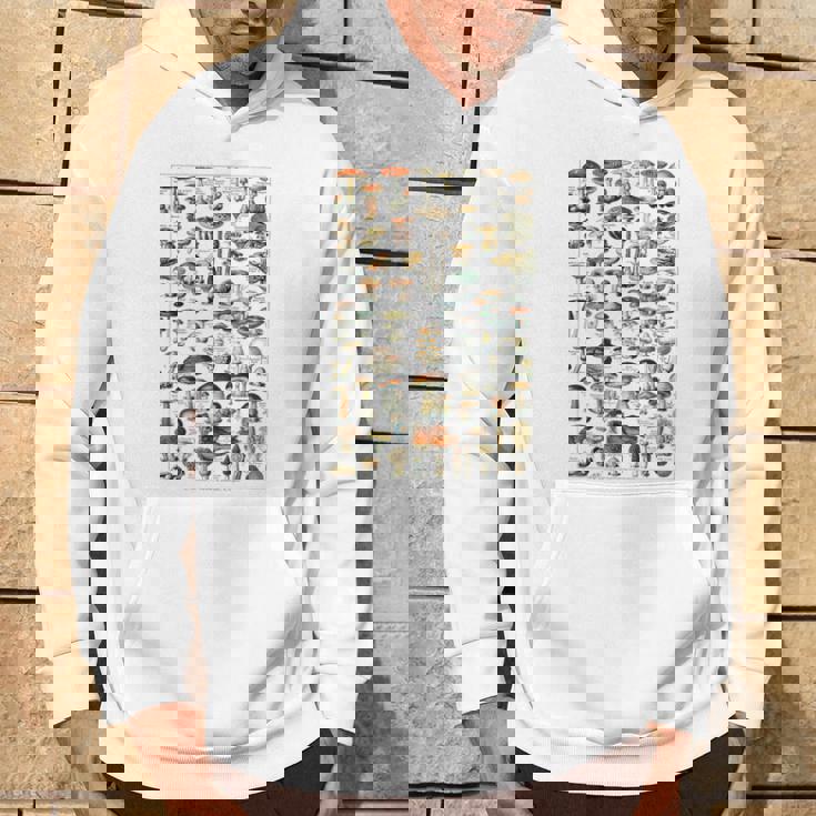 ヴィンテージ キノコ チャート イラスト キノコ モレルハンター パーカー ライフスタイル