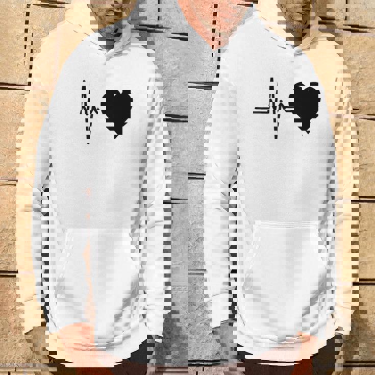 心電図のパターン ハートカラー ブラック パーカー ライフスタイル