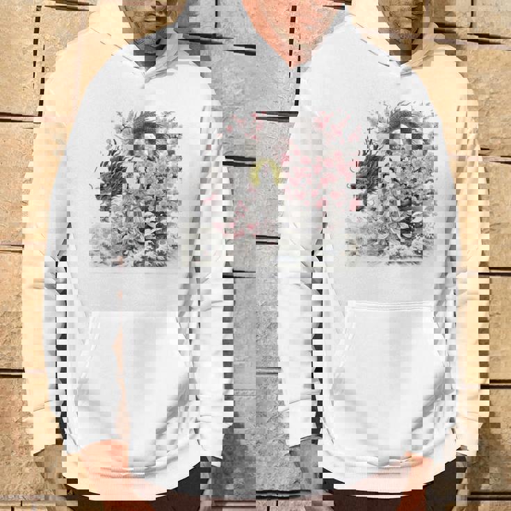 日本 浮世絵 観音菩薩 竜 桜 波 バックプリント パーカー ライフスタイル