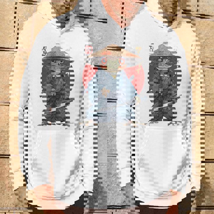 日本の侍カエルの戦士浮世サムライヒキガエルバックプリント。 パーカー ライフスタイル