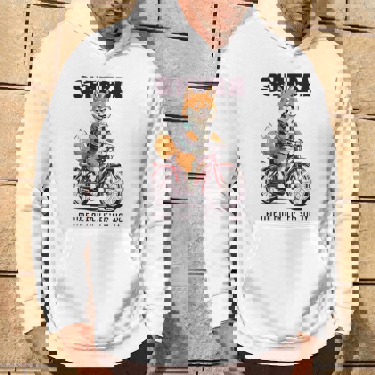 柴犬 いぬ イラスト 柴犬好き 犬好き 自転車 かわいい おもしろ レトロ Ride For Life's Joy 長袖tシャツ パーカー ライフスタイル