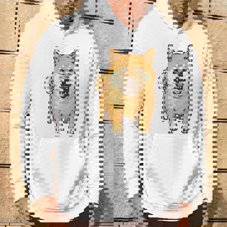 柴犬 犬 ムキッ ムキ顔 水彩 我慢の限界 怒る犬 イラスト おもしろ 長袖tシャツ パーカー ライフスタイル