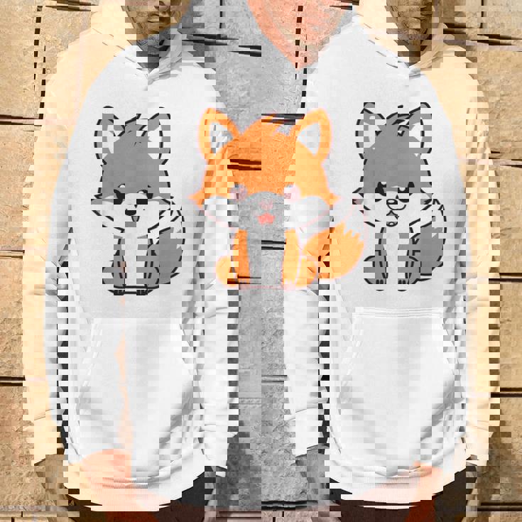 森のかわいい面白いキツネの子動物は小さなキツネが大好きです パーカー ライフスタイル