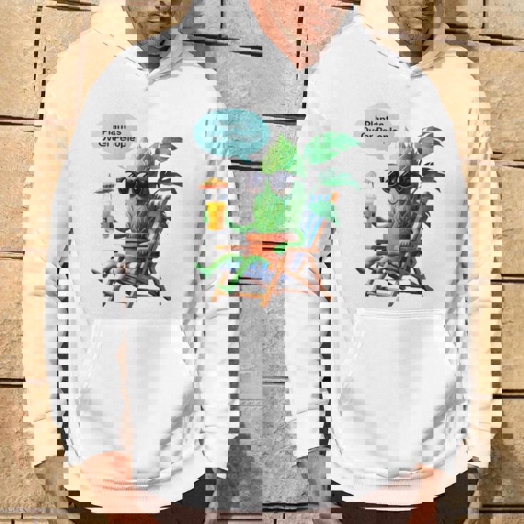 植物より人間 長袖tシャツ パーカー ライフスタイル