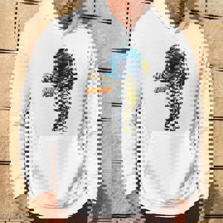 決めポーズの猫イラスト Pawの文字が光るダンス風デザイン パーカー ライフスタイル