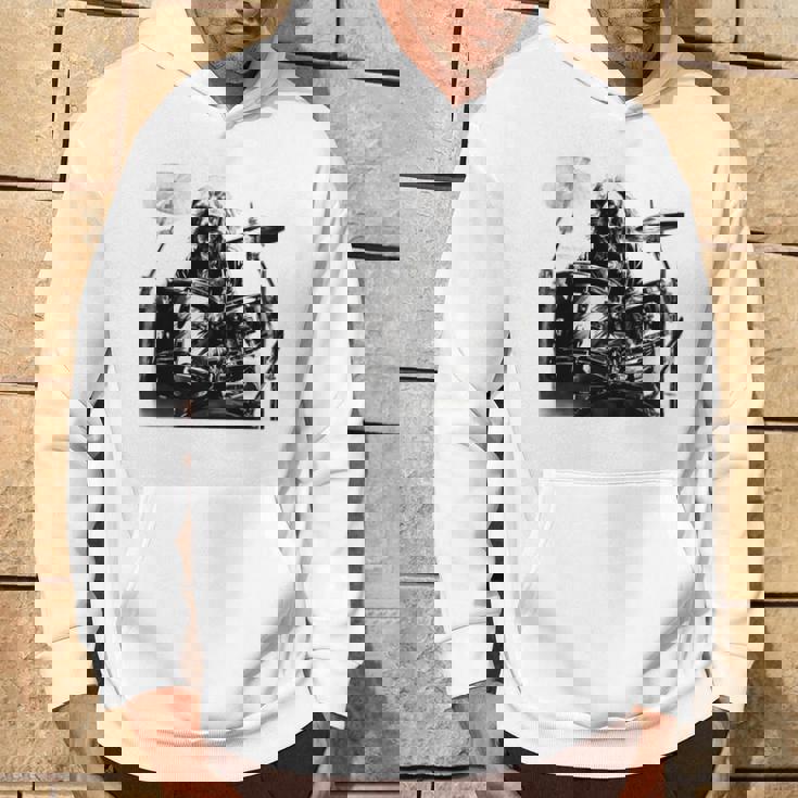 犬がドラムを叩く 長袖tシャツ パーカー ライフスタイル