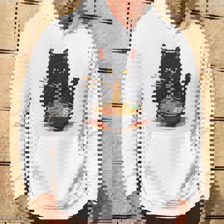 猫 ラーメン グラフィック 日本語 カワイイ アニメ 面白い ラーメン 猫 長袖tシャツ パーカー ライフスタイル