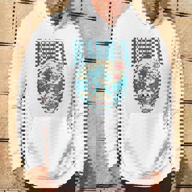 猫食べるラーメン キッズ&大人、日本の神奈川波ラーメン パーカー ライフスタイル