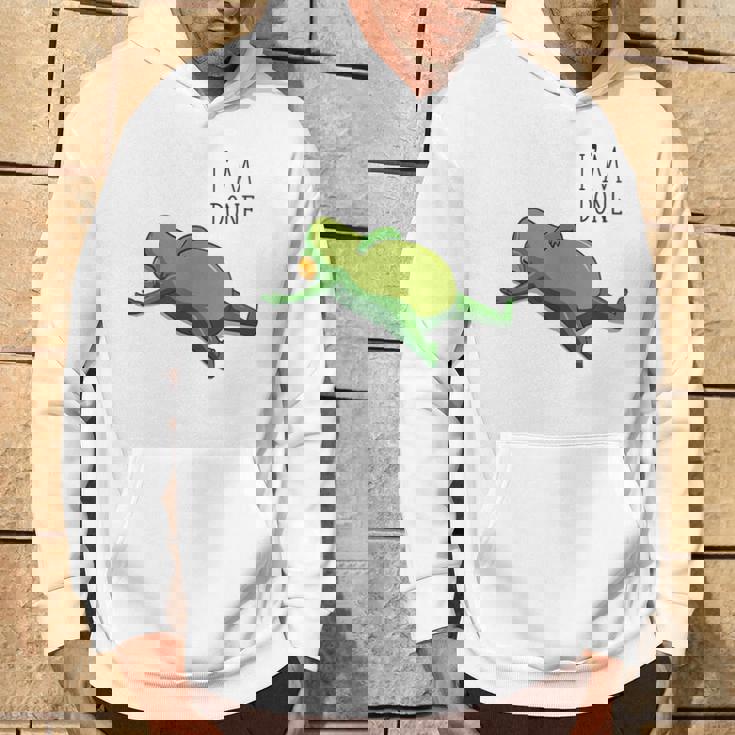 終わった、リラックスしているカエル、カエル好きの面白いカエル、カエル パーカー ライフスタイル