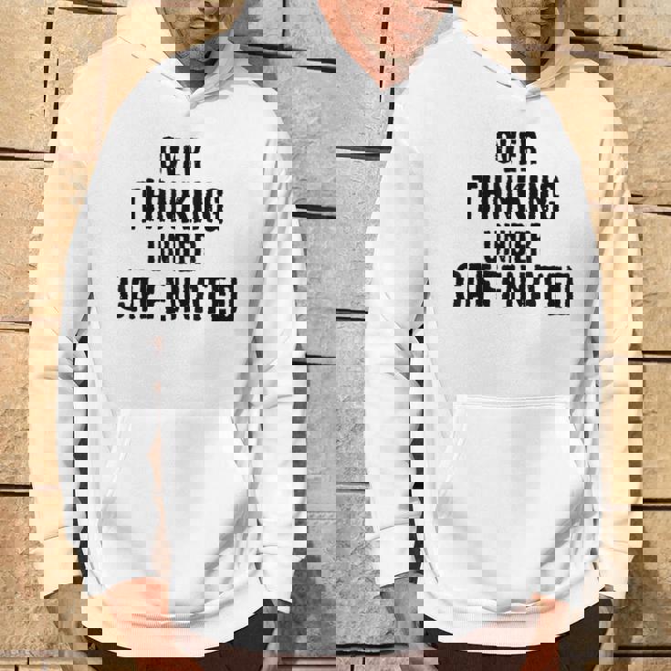 考えすぎてカフェイン入りの面白い パーカー ライフスタイル