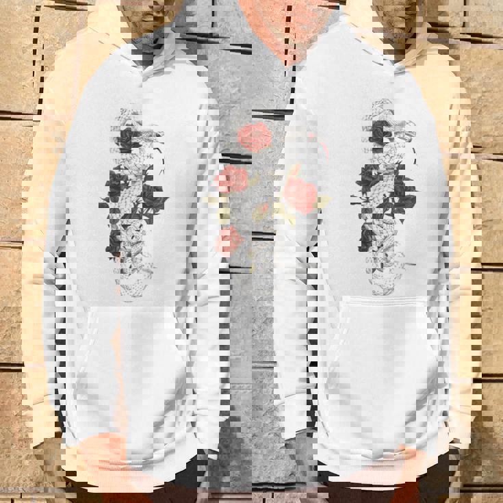 蛇爬虫類 蛇 バラ 花 爬虫類 ギフト パーカー ライフスタイル