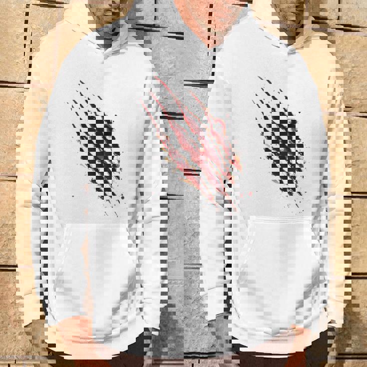 血まみれのシャツ ハロウィン ゾンビ 爪 マーク 血のはね パーカー ライフスタイル