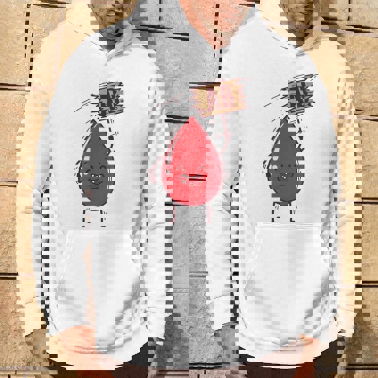 血液型 Ab 血液ドロップ シールドハート付き パーカー ライフスタイル