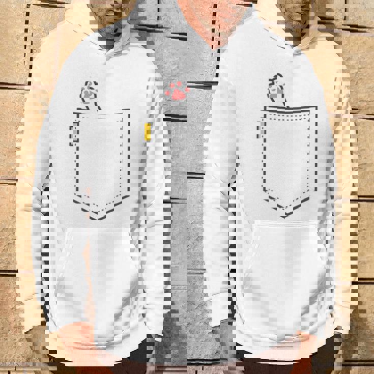 隠れネコ ねこ 猫 隠す 猫好き 猫の足 猫足 肉球 白猫 ワンポイント ポケット デザイン かわいい おもしろ パーカー ライフスタイル