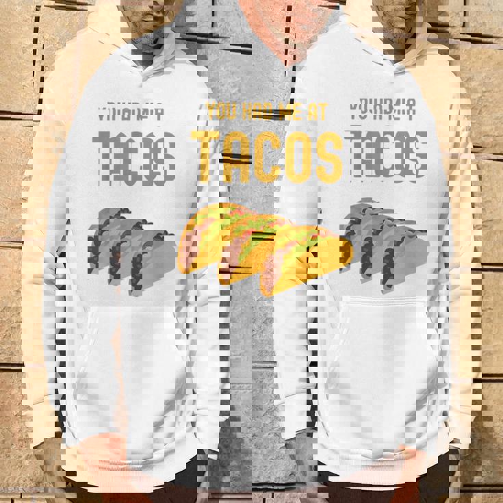 面白いタコス You Had Me At Tacos かわいい 愛らしいタコス フード パーカー ライフスタイル