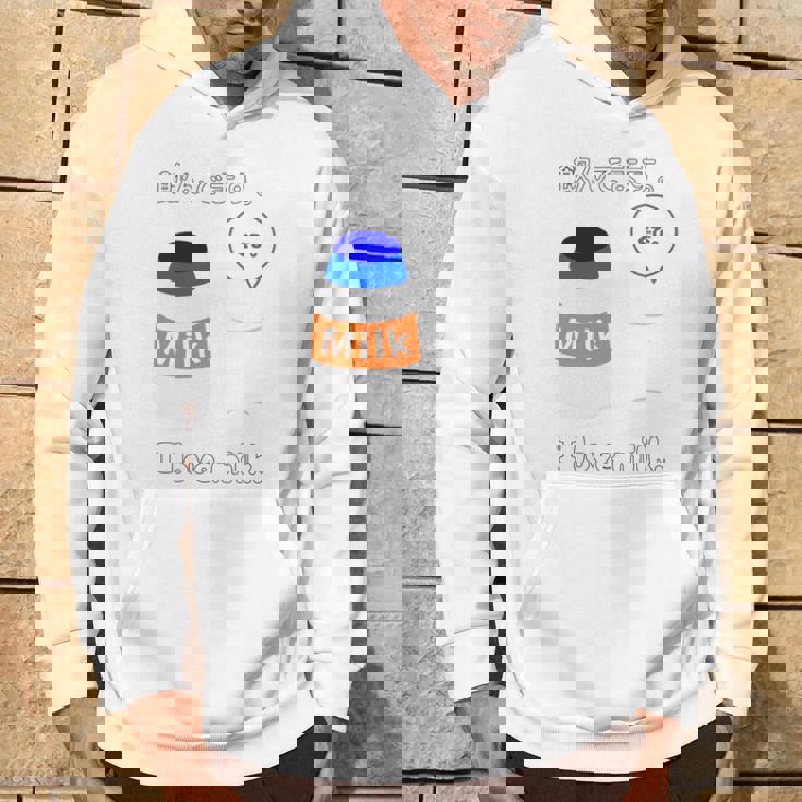 飲んでます。 I Love Milk 牛乳 ミルク びん ボトル カップ 健康 の イラスト 長袖tシャツ パーカー ライフスタイル