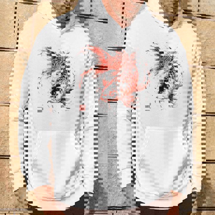 鯉 赤黒 アクアリウム ニシキゴイ 観賞魚 イラスト バックプリント パーカー ライフスタイル