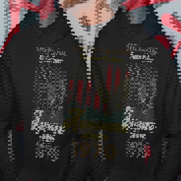 1970年、アメリカ国旗、イーグル、55歳の誕生日、愛国的 パーカー 面白い贈り物