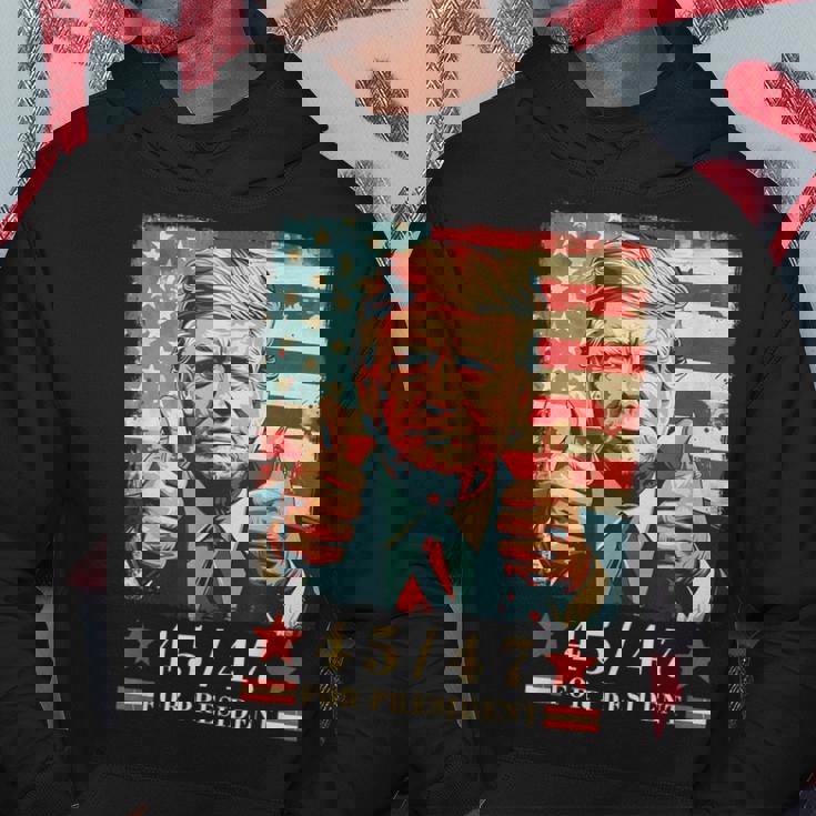 2024年大統領向けトランプ4547 パーカー 面白い贈り物