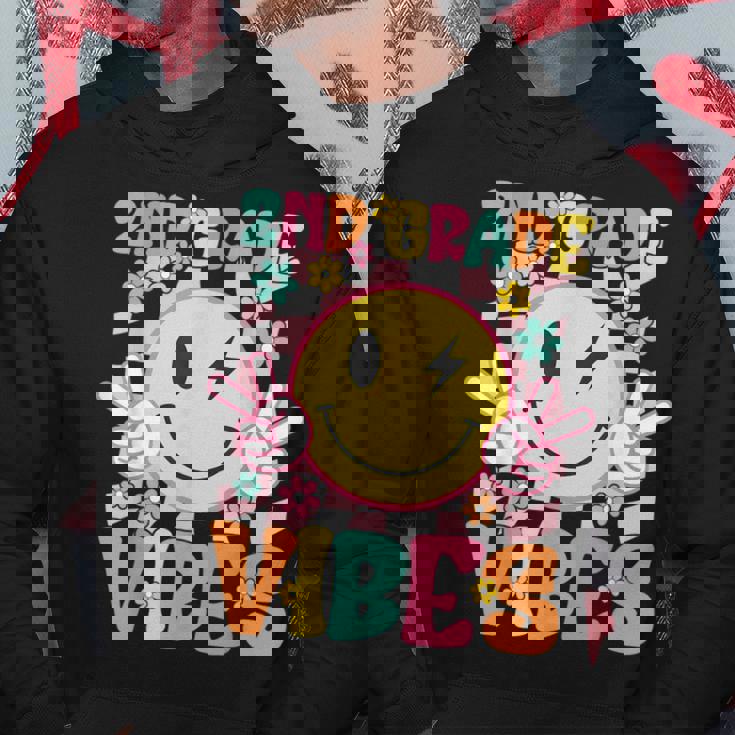 2年生 バイブス スマイルフェイス 新学期 2年生 パーカー 面白い贈り物