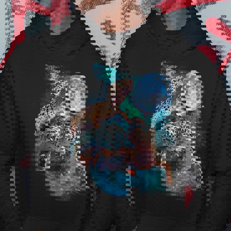 3ムーンヤモリ面白い爬虫類ヒョウトカゲヤモリアートノベルティ パーカー 面白い贈り物