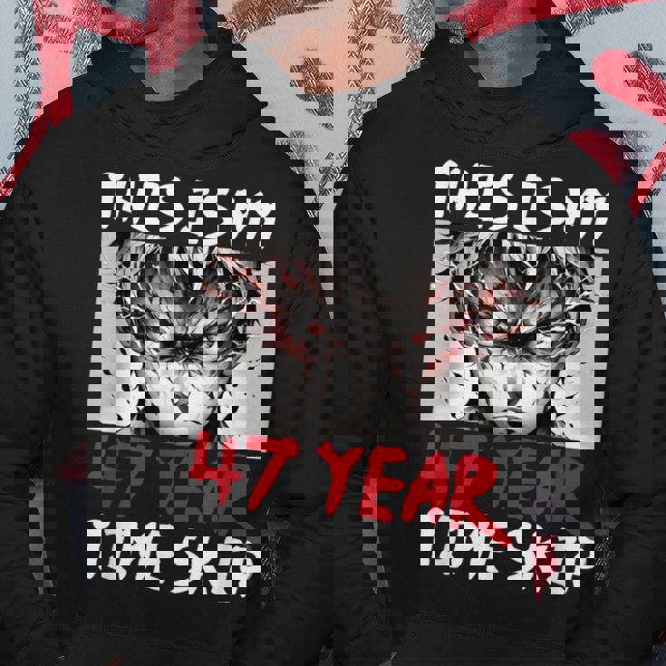 47 歳のタイムスキップ アニメ忍者サムライ 47 歳の誕生日 パーカー 面白い贈り物