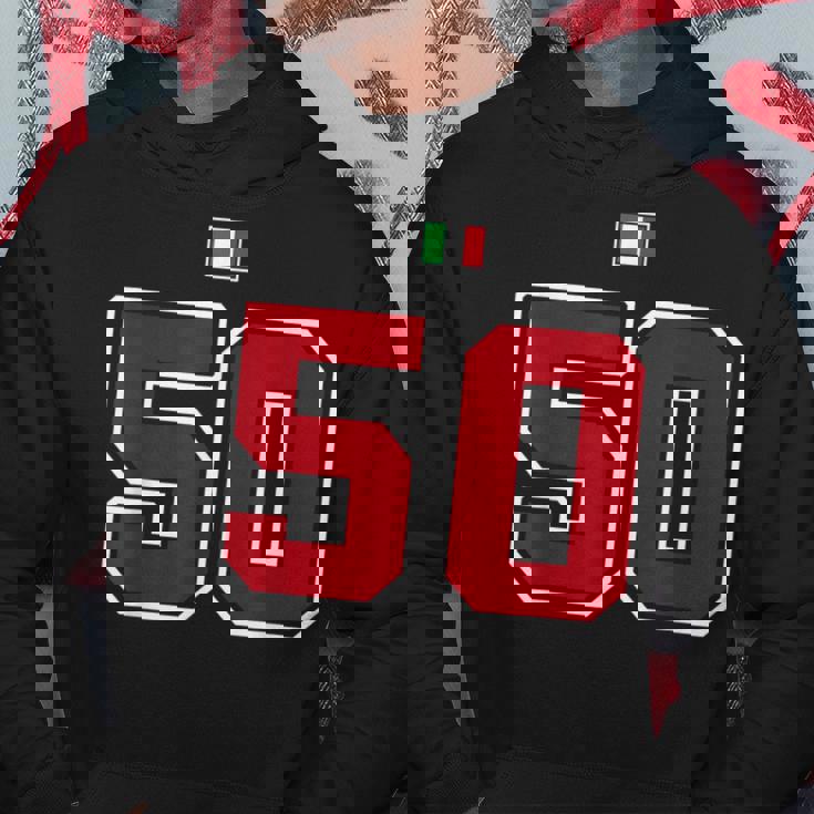 50 ナンバー カレッジスタイル ヴィンテージ 赤 白 イタリア国旗 パーカー 面白い贈り物